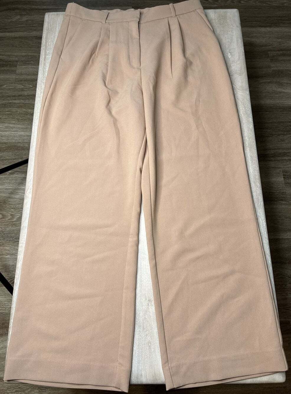 Abercrombie A&F Sloane Tailored Wide Leg Pant in Khaki Brown Size 33 - Picture 3 of 8